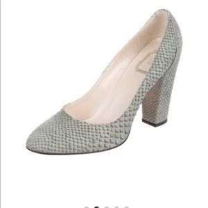 Christian Dior Snakeskin Twist Round Toe Pumps